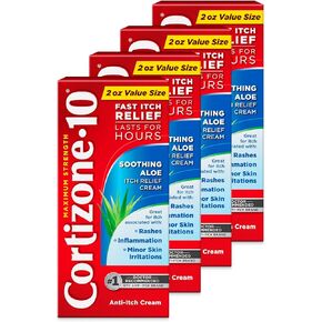 Cortizone 10 Maximum Strength Soothing Aloe Anti-Itch Cream, 1% Hydrocortisone, 2 oz. 4 pack in Kuwait