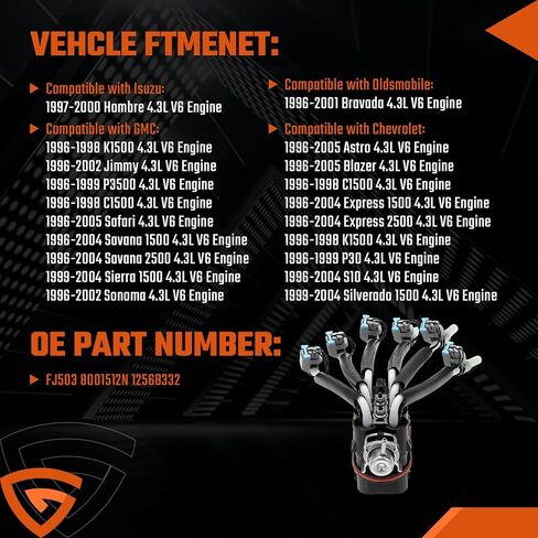 FJ504 Spider Fuel Injector wi/ 8 Cylinder Fit for Chevy Pickup V8 5.0L 5.7L 1996-2000 Replace# 25340347 17114163 FJ10566 in Kuwait