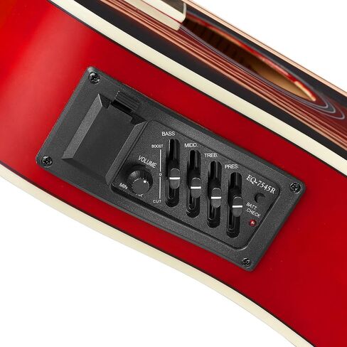 Ashthorpe Full-Size Thinline Cutaway Acoustic Electric Guitar Package with 10 Watt Amp - Black in Kuwait
