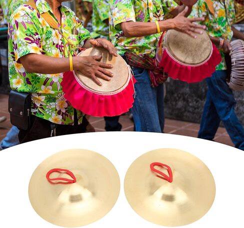1 Pair Hand Cymbals, 14.7cm / 5.79in Mini Hand Cymbals Crash Cymbal Belly Dancing Finger Dance Musical Instrument for Dancer Party in Kuwait