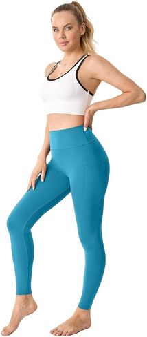 High Waisted Leggings for Women Butt Lifting Seamless Athletic Leggings with Pockets Tummy Control Workout Yoga Pants in Kuwait