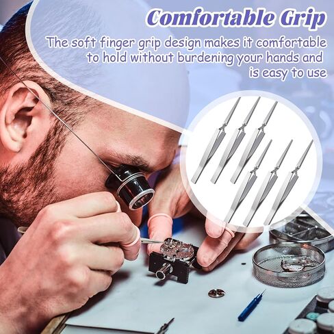 6 PCS Reverse Tweezers, Stainless Steel Craft Tweezers Precision, Model Cross Locking Scrapbook for Jewelry, Electronics, Laboratory, Model Making (Sliver) in Saudi Arabia