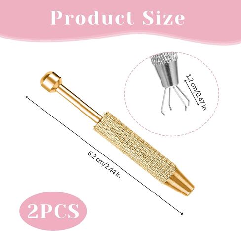 2 Pcs Jeweler's Pick up Tool, Piercing Ball Grabber Tool Mini Grabber Pen Stainless Steel 4 Prongs Claw Tweezers Pearl Grabber Pick up Tool for Electronic Component Diamond Pearls Gem (Glod, Silver) in Saudi Arabia
