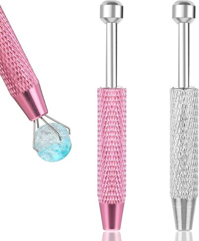 2 PCS Jewsleer's Bope Tool ، Piercing Ball Grabber Tool Mini Grabber Pen Stainless Steel 4 Prongs Claw Tweezers Pearl Grabber Tool for Electronic Component Diamond Pearls Gem (Glod ، Silver) in Kuwait