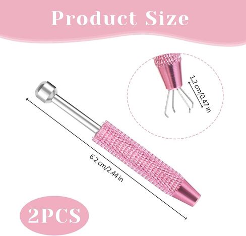 2 PCS Jewsleer's Bope Tool ، Piercing Ball Grabber Tool Mini Grabber Pen Stainless Steel 4 Prongs Claw Tweezers Pearl Grabber Tool for Electronic Component Diamond Pearls Gem (Glod ، Silver) in Kuwait