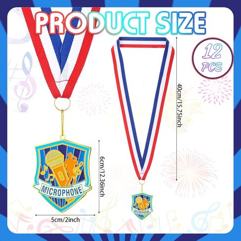 12 PCS Metal Medals Bulk 2.4 Inch Funny Winner Awards with Beck Ribbons Gownofts for Comple Party Sports Partys Party Party in Kuwait