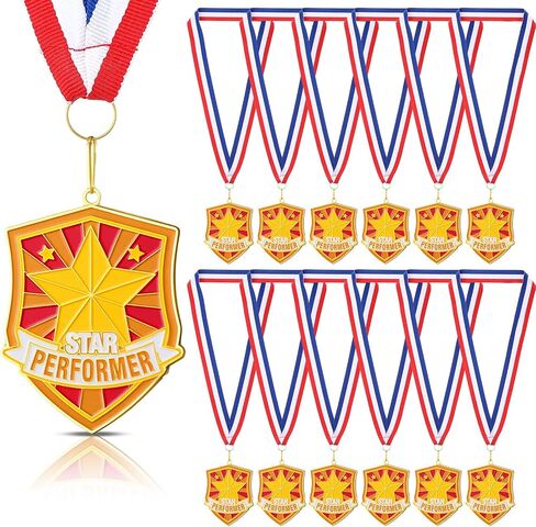 12 PCS Metal Medals Bulk 2.4 Inch Funny Winner Awards with Beck Ribbons Gownofts for Comple Party Sports Partys Party Party in Kuwait