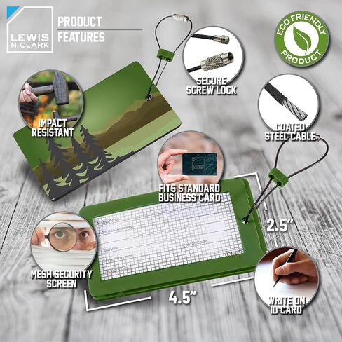 Lewis N. Clark Travel Green Luggage Tag and Suitcase Identifiers for Women and Men, Carry on, Backpack and More, Blue Trees, 1-Pack in Saudi Arabia