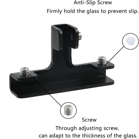 Geesatis 4pcs L شكل ملحقات مقطع ملحقات مقطع زجاجي ، سبيكة من الألومنيوم ، مقطع مقوى لـ Rimless Aquarium Date Dusting Cube Plane Fixing (Black) in Kuwait