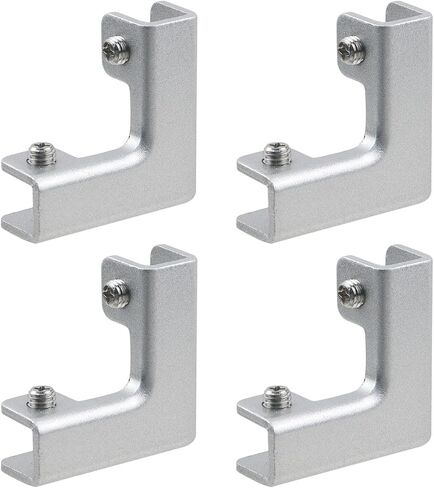 Geesatis 4Pcs L Shape Glass Fixing Clip Accessories,Aluminum Alloy,Reinforced Clip for Rimless Aquarium Shower Door Cube Glass Panel Fixing(Black) in Saudi Arabia