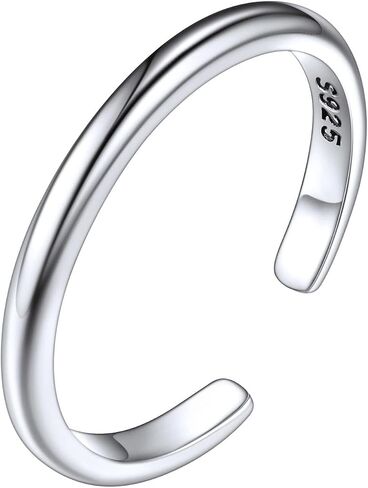ChicSilver 925 Sterling Silver Toe Ring Minimalist Hypoallergenic Adjustable Band Ring Summer Beach Bare Foot Jewelry in Saudi Arabia