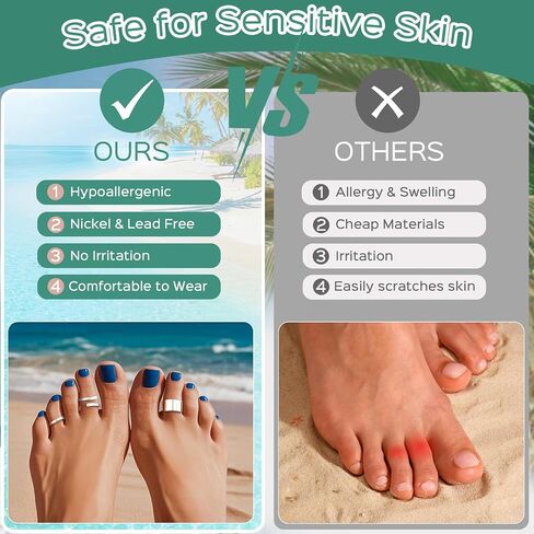 ChicSilver 925 Sterling Silver Toe Ring Minimalist Hypoallergenic Adjustable Band Ring Summer Beach Bare Foot Jewelry in Saudi Arabia