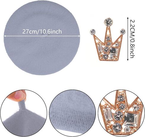 choyaxo 3pcs French Beret Hat Set Costume Accessories Set Including Beret Hat Scarf Crown Pin for Women French Themed Party in Kuwait