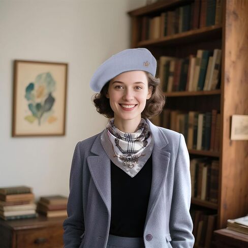 choyaxo 3pcs French Beret Hat Set Costume Accessories Set Including Beret Hat Scarf Crown Pin for Women French Themed Party in Kuwait