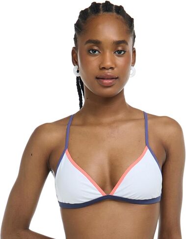 Body Glove Women's Standard Evelyn Fixed Triangle Bikini Top Swimsuit with Adjustable 2-Way Back Detail, Iris Blue Colorblock in Saudi Arabia