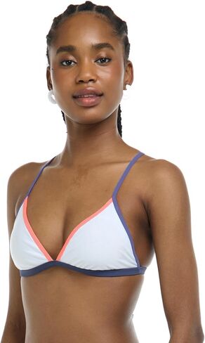 Body Glove Women's Standard Evelyn Fixed Triangle Bikini Top Swimsuit with Adjustable 2-Way Back Detail, Iris Blue Colorblock in Saudi Arabia