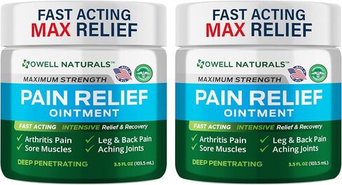 Owell Naturals Deep Penetrating Pain Relief Joint & Muscle Ointment, with Arnica and MSM, Fast Acting for Arthritis Discomfort, Sore Muscles & Stiffness, Knee, Back, 3.5 oz in Saudi Arabia