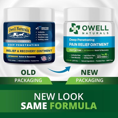 Owell Naturals Deep Penetrating Pain Relief Joint & Muscle Ointment, with Arnica and MSM, Fast Acting for Arthritis Discomfort, Sore Muscles & Stiffness, Knee, Back, 3.5 oz in Saudi Arabia