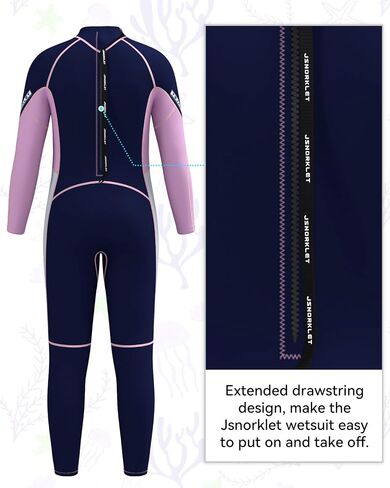 Kids Wetsuit for Boys Girls Toddlers, 3mm Back Zip Full Body Neoprene Thermal Swimsuit for Diving Swimming Water Sports in Saudi Arabia