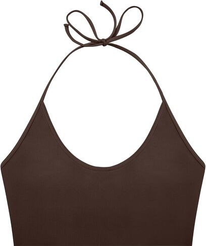 Womens Double Lined Workout Tops Backless Basic Black Crop Tank Tops Athletic Fitness Summer 2025 Adjustable Straps Camisole Sexy V Neck Slim Fit Pilates(Black,Medium) in Kuwait