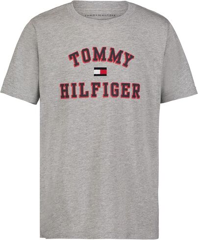 Tommy Hilfiger Boys' Short Sleeve Graphic Crew Neck T-Shirt, Soft, Comfortable, Relaxed Fit, Signature Chest Fresh White, 18-20 in Saudi Arabia