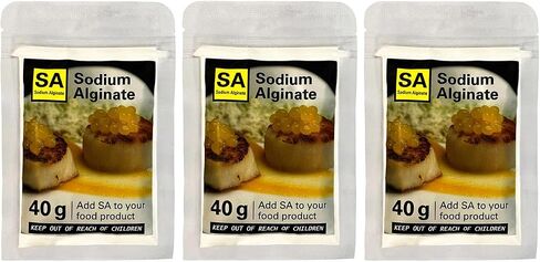 Sodium Alginate for The Spherificator – Food-Grade Additive for Spherification and Molecular Gastronomy (40g, 3-Pack) in Saudi Arabia
