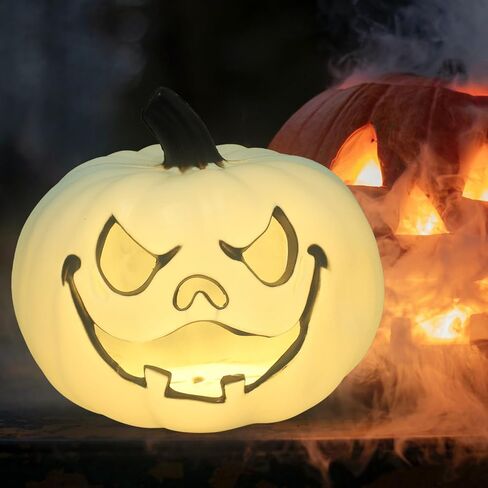 Toyandona Halloween Decors Halloween Pumpkin Lantern 9 بوصة إضاءة Up Jack O Lantern Halloween Plastic Plastic Decore Indoor Outdoor Outdoor (Orange) 23x23x21cm 7ib23xoikg3217sb53wkumh in Kuwait
