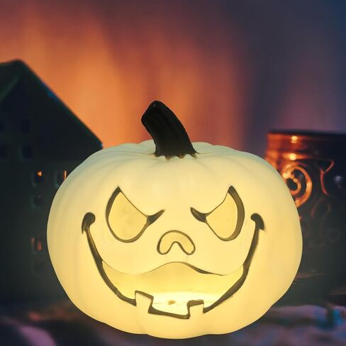 Toyandona Halloween Decors Halloween Pumpkin Lantern 9 بوصة إضاءة Up Jack O Lantern Halloween Plastic Plastic Decore Indoor Outdoor Outdoor (Orange) 23x23x21cm 7ib23xoikg3217sb53wkumh in Kuwait