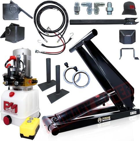 10 Ton (PF-520-k) Hydraulic Dump Trailer Scissor Hoist, Dump Kit for Pickup Truck (20,000 lb) Lift Dump Bed Kit with 12VDC Hydraulic Pump | Standard Kit | Suitable for Trailer Trucks in Saudi Arabia