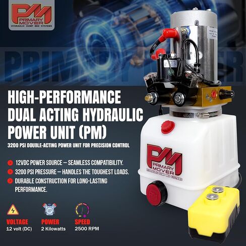 10 Ton (PF-520-k) Hydraulic Dump Trailer Scissor Hoist, Dump Kit for Pickup Truck (20,000 lb) Lift Dump Bed Kit with 12VDC Hydraulic Pump | Standard Kit | Suitable for Trailer Trucks in Saudi Arabia