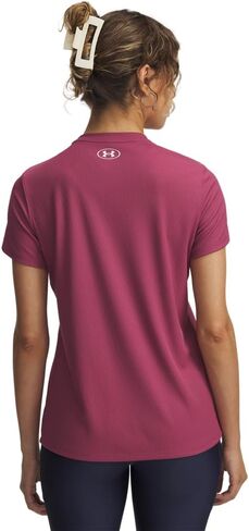 Under Armour Women's Tech Ribbed Short Sleeve Crew, (001) Black / / White, Large in Saudi Arabia