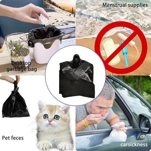 Personal Disposal Bags, Sanitary Napkin Trash Bags Feminine Mini Black Waste Bags 300 Pack in Saudi Arabia