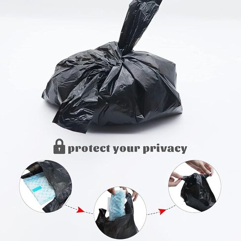 Personal Disposal Bags, Sanitary Napkin Trash Bags Feminine Mini Black Waste Bags 300 Pack in Saudi Arabia