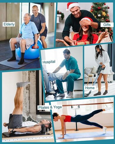 ACTINPUT Men's Non Slip Grip Yoga Socks, Anti Skid Grippy Socks for Pilates Barre Hospital Elderly Workout Home in Kuwait