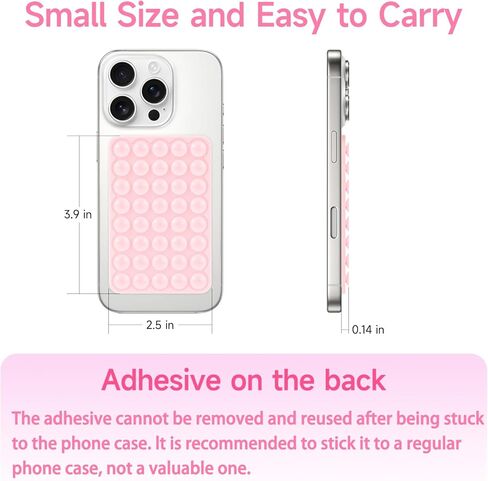 Silicone Suction Phone Case Mount, Non Slip Suction Cup Phone Mount, Phone Accessories Holder for Selfies and Videos, Silicon Adhesive Phone Stand Sticky for Cell Phone Translucent in Saudi Arabia