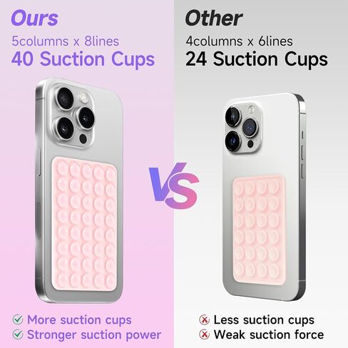 Silicone Suction Phone Case Mount, Non Slip Suction Cup Phone Mount, Phone Accessories Holder for Selfies and Videos, Silicon Adhesive Phone Stand Sticky for Cell Phone Translucent in Saudi Arabia