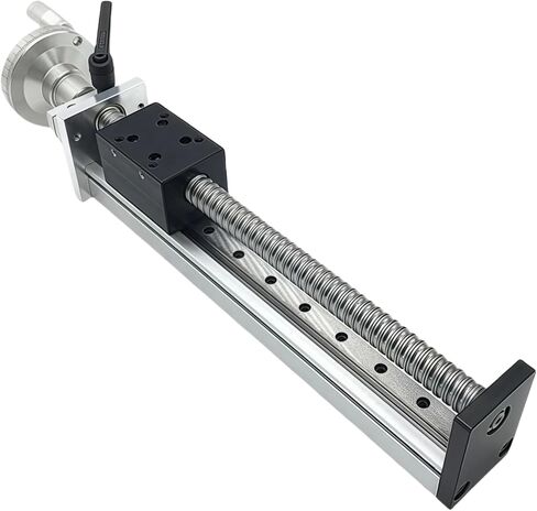 Manual Linear Rail Guide Slide Stage 4 inch 100mm 0.02mm Repeat Positioning Accuracy C7 Ballscrew 1605 XY Axis Positioning Table Translation Displacement Station with W/Handwheel Ruler and Base in Kuwait