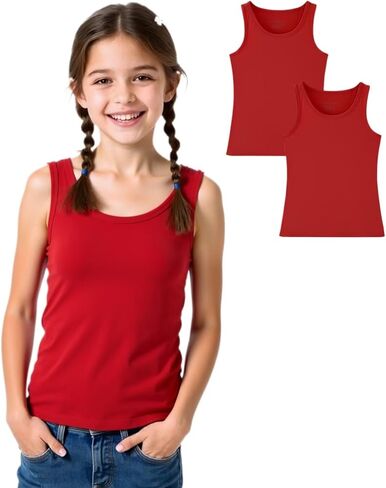 Huata Girls Tank Top 2 Packs Racerback Dance Dance Shirt for Kids in Kuwait
