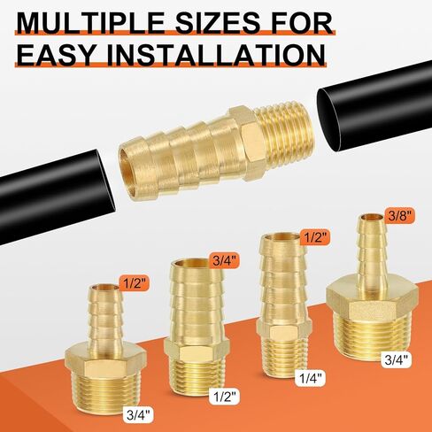 6 حزمة النحاس خرطوم بارب إلى محول الذكور NPT ، 1/2 "Barb x 1/4" NPT ذكر للصناعة ، نقل السيارات ، نقل السوائل ، الحدائق المنزلية ، ومعالجة المياه in Kuwait
