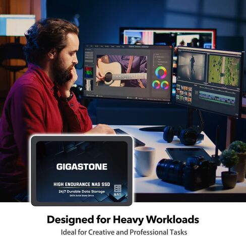 Gigastone Home Server SSD 4TB NAS SSD Drive Cache 24/7 Durable High Endurance Personal Cloud Data Sync Network Attached Storage RAID 3D NAND 2.5" SATA Internal Solid State Hard Drives in Kuwait