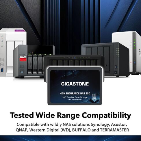 Gigastone Home Server SSD 4TB NAS SSD Drive Cache 24/7 Durable High Endurance Personal Cloud Data Sync Network Attached Storage RAID 3D NAND 2.5" SATA Internal Solid State Hard Drives in Kuwait