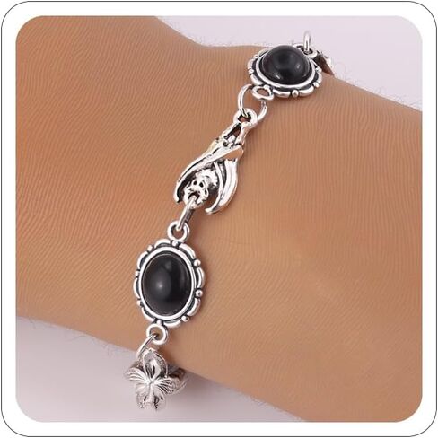 Gothic Bracelet Red Black Crystal Retro Grunge Bracelets Vampire Witch Bracelet for Women Goth Vintage Victoria Renaissance Jewelry Emo Accessorie Halloween in Saudi Arabia