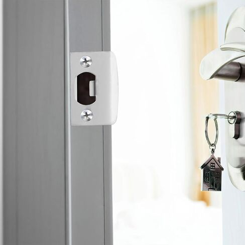 Doitool 8PCS DOOR DOOR PLAY ، لوحة إضراب كاملة الشفة Deadbolt ، شريحة الفولاذ المقاوم للصدأ Deadbolt تغطي مجموعة التعزيز الأبواب مجموعة in Kuwait