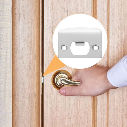 DOITOOL 6PCS Door Strike Plate, Full Lip Round Corner Deadbolt Strike Plate, Sliver Stainless Steel Deadbolt Covers Door Reinforcement Kit in Saudi Arabia