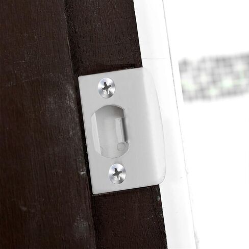 DOITOOL 6PCS Door Strike Plate, Full Lip Round Corner Deadbolt Strike Plate, Sliver Stainless Steel Deadbolt Covers Door Reinforcement Kit in Saudi Arabia