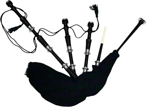 Traditional Scottish Bagpipe in Royal Stewart Tartan – Ideal for Beginners and Professionals (Blackwatch Black) in Saudi Arabia
