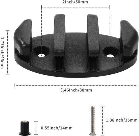 A.I.FORCE Zig Zag Cleat Kit for Kayak, Canoes and Fishing Boats – Durable Black Nylon Anchor Cleats with Stainless Steel Screws, Essential Kayak Accessories, 90mm in Kuwait