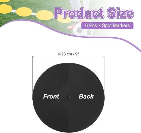 PATIKIL Spot Markers, Non-Slip Floor Dots Agility Markers Flat Field Cones Poly Dots for Gym PE Speed Training Dance Soccer Basketball Sports in Kuwait