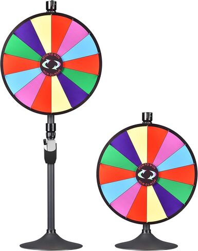 Winspin 24 بوصة الجائزة الثقيلة العجلة مزدوجة الاستخدام على الطاولة القابلة للتعديل وعجلة Fortune Fortune مع علامة محو جاف وممحاة 14 فتحات غزل للعبة الدوار الكرنفال والمعرض التجاري in Kuwait
