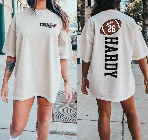 Personalized Women's Football Mom Shirt & Sweatshirt in Kuwait